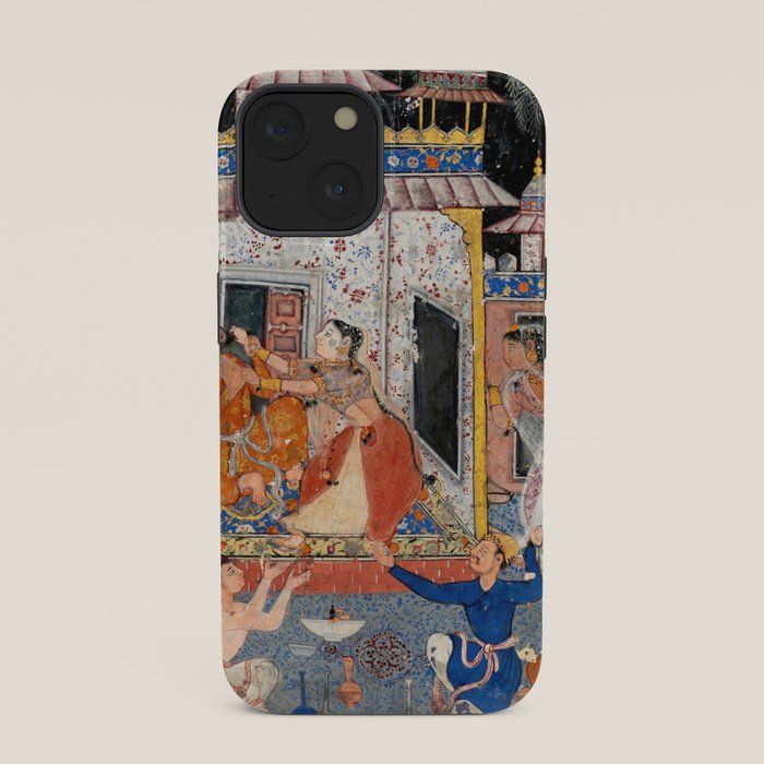 -India, Mughal, Reign of Akbar, 16th century - Page from Tales of a Parrot (Tuti-nama)- Eighth night- The deceitful wife a - 1962 iPhone Case