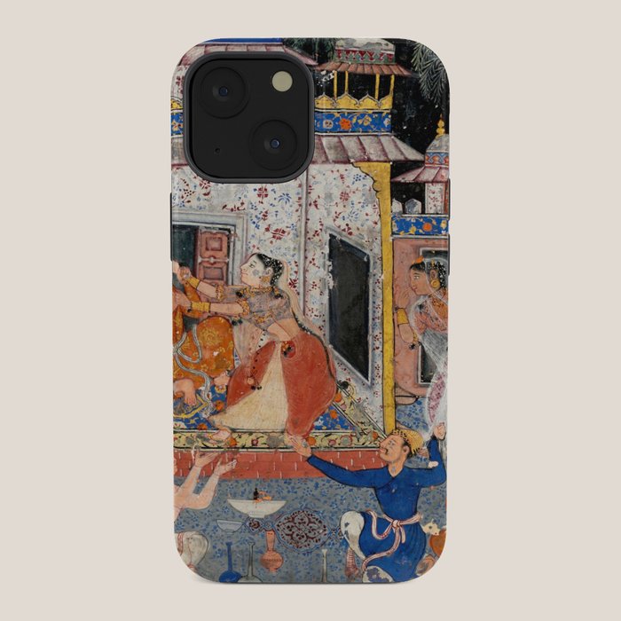 -India, Mughal, Reign of Akbar, 16th century - Page from Tales of a Parrot (Tuti-nama)- Eighth night- The deceitful wife a - 1962 iPhone Case