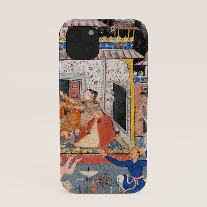 -India, Mughal, Reign of Akbar, 16th century - Page from Tales of a Parrot (Tuti-nama)- Eighth night- The deceitful wife a - 1962 iPhone Case