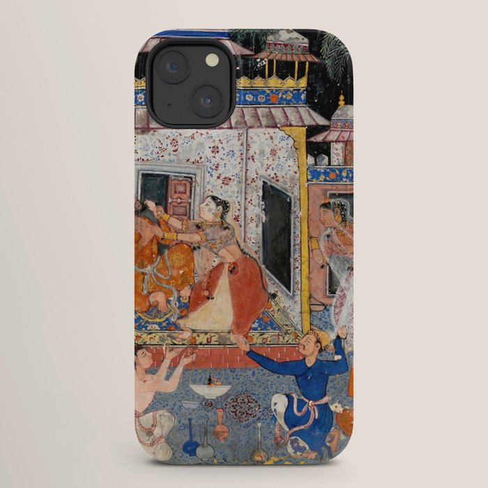 -India, Mughal, Reign of Akbar, 16th century - Page from Tales of a Parrot (Tuti-nama)- Eighth night- The deceitful wife a - 1962 iPhone Case