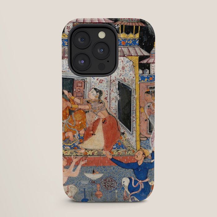 -India, Mughal, Reign of Akbar, 16th century - Page from Tales of a Parrot (Tuti-nama)- Eighth night- The deceitful wife a - 1962 iPhone Case