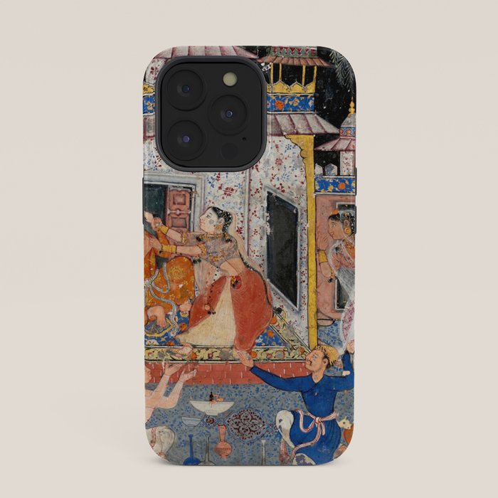 -India, Mughal, Reign of Akbar, 16th century - Page from Tales of a Parrot (Tuti-nama)- Eighth night- The deceitful wife a - 1962 iPhone Case