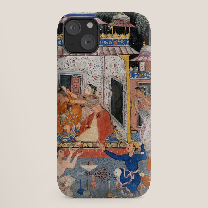 -India, Mughal, Reign of Akbar, 16th century - Page from Tales of a Parrot (Tuti-nama)- Eighth night- The deceitful wife a - 1962 iPhone Case