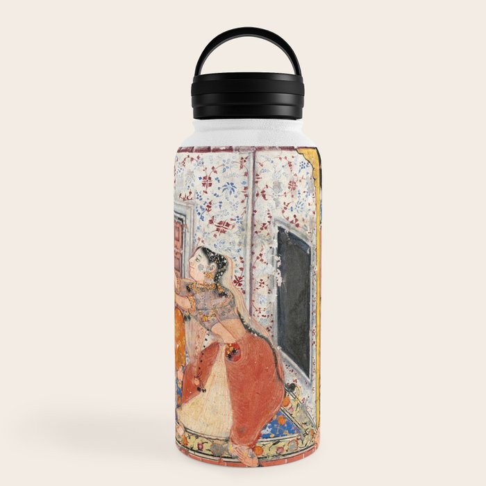 -India, Mughal, Reign of Akbar, 16th century - Page from Tales of a Parrot (Tuti-nama)- Eighth night- The deceitful wife a - 1962 Water Bottle