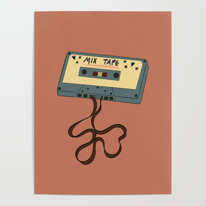 80s Vintage Cassette Mixed Tape  Poster