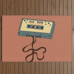80s Vintage Cassette Mixed Tape  Outdoor Rug