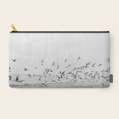 "Seagulls" | Coastal black and white photo | Film photography | Beach Carry All Pouch