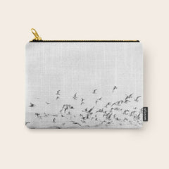 "Seagulls" | Coastal black and white photo | Film photography | Beach Carry All Pouch