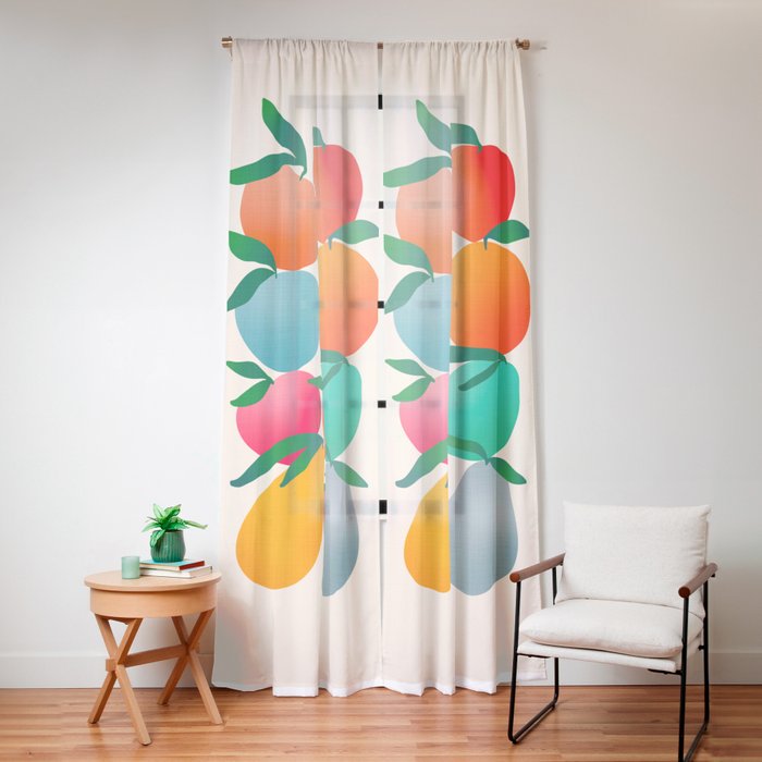 2025 BRIGHT FRUIT MARKET CALENDAR Window Curtain