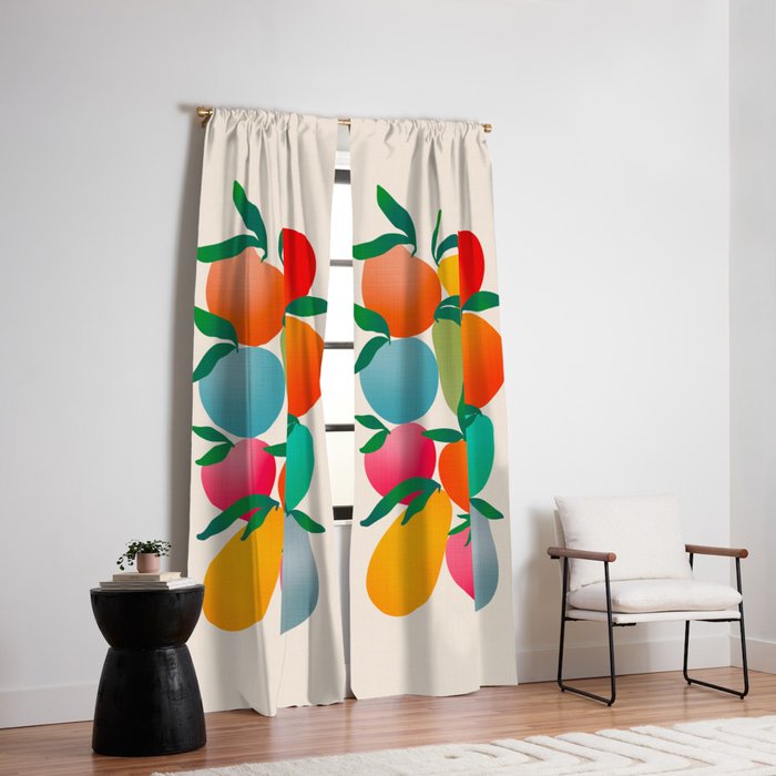 2025 BRIGHT FRUIT MARKET CALENDAR Window Curtain