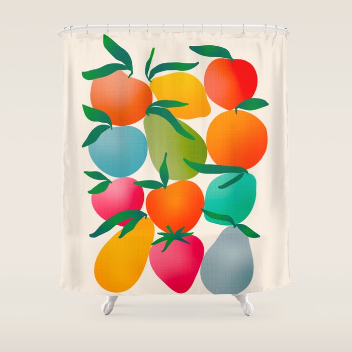2025 BRIGHT FRUIT MARKET CALENDAR Shower Curtain