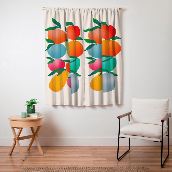 2025 BRIGHT FRUIT MARKET CALENDAR Window Curtain