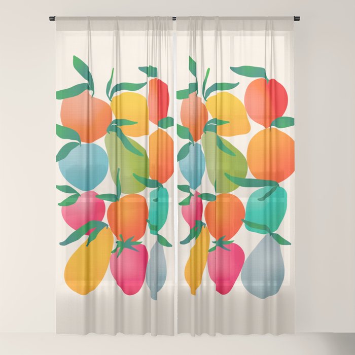 2025 BRIGHT FRUIT MARKET CALENDAR Window Curtain