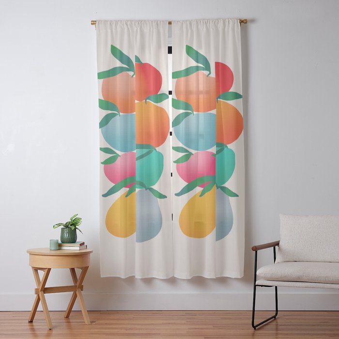 2025 BRIGHT FRUIT MARKET CALENDAR Window Curtain