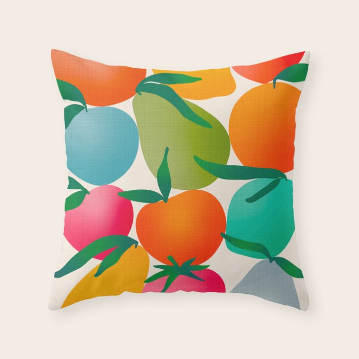 2025 BRIGHT FRUIT MARKET CALENDAR Throw Pillow