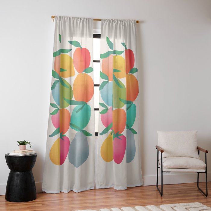 2025 BRIGHT FRUIT MARKET CALENDAR Window Curtain