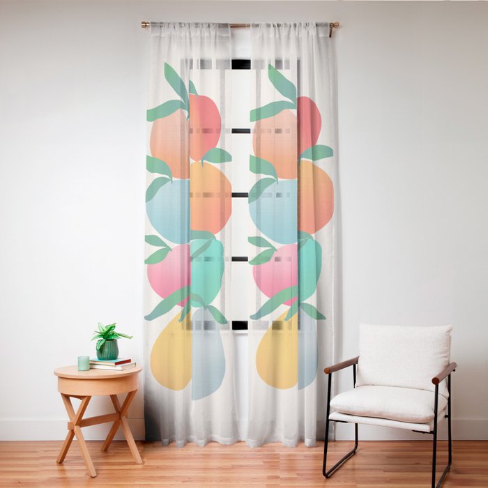 2025 BRIGHT FRUIT MARKET CALENDAR Window Curtain