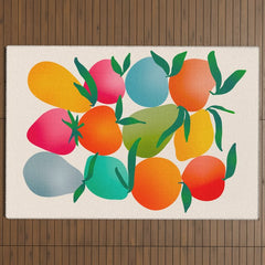 2025 BRIGHT FRUIT MARKET CALENDAR Outdoor Rug