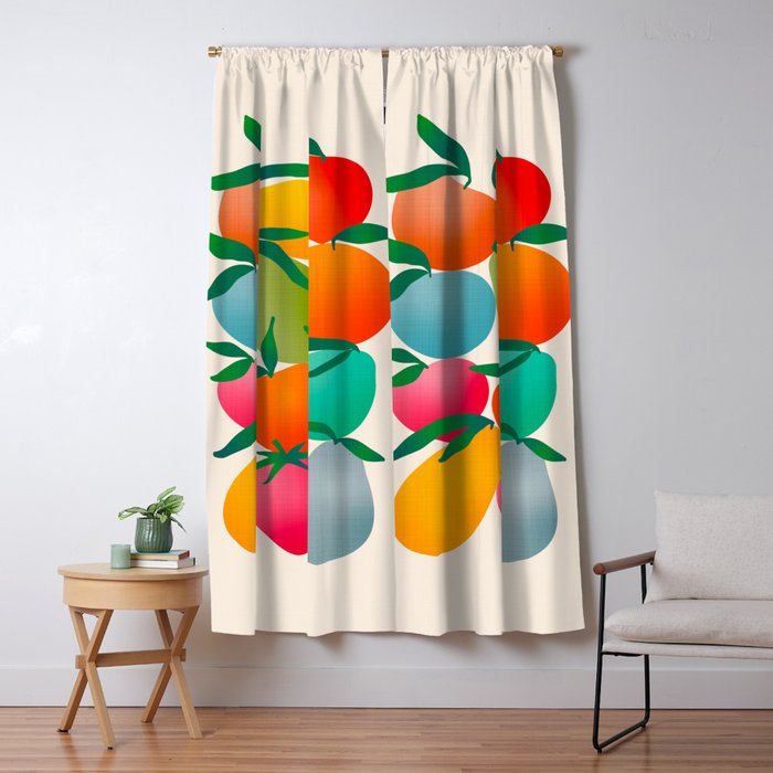 2025 BRIGHT FRUIT MARKET CALENDAR Window Curtain