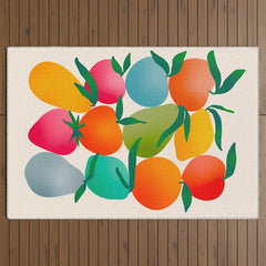 2025 BRIGHT FRUIT MARKET CALENDAR Outdoor Rug