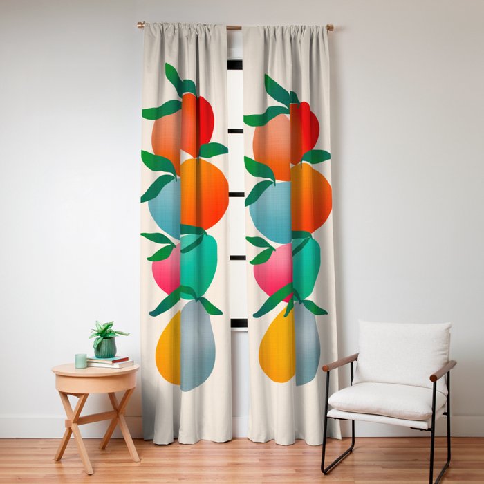 2025 BRIGHT FRUIT MARKET CALENDAR Window Curtain
