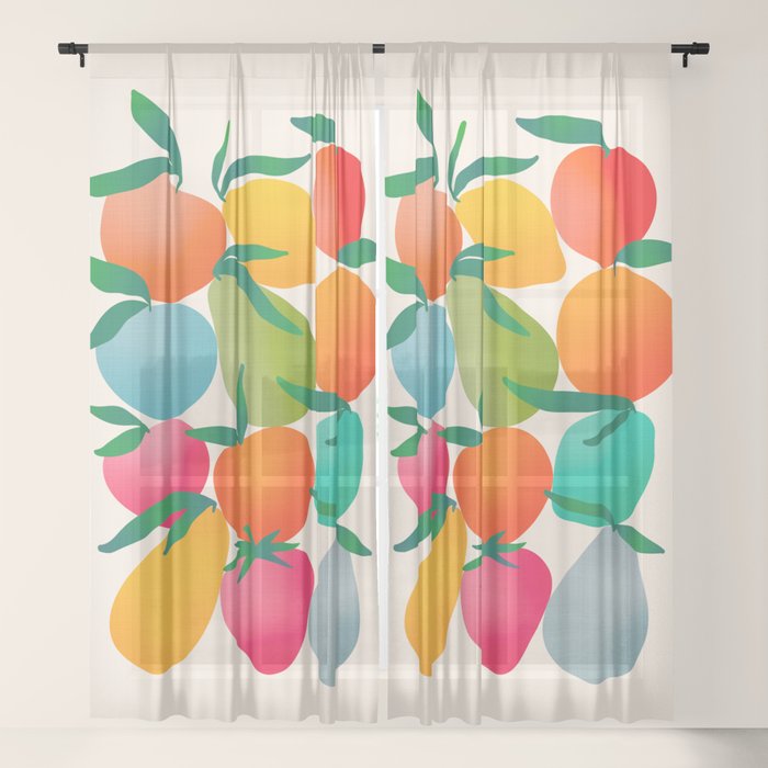 2025 BRIGHT FRUIT MARKET CALENDAR Window Curtain