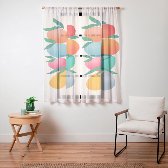 2025 BRIGHT FRUIT MARKET CALENDAR Window Curtain