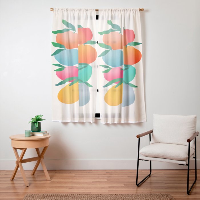 2025 BRIGHT FRUIT MARKET CALENDAR Window Curtain