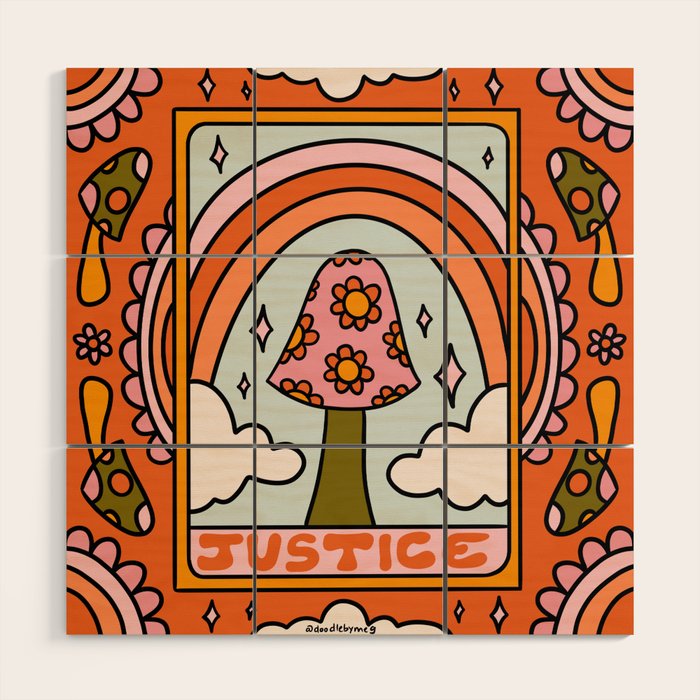 11. Justice Mushroom Wood Wall Art