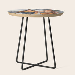 "Ski Bunnies" Cool Retro Winter Pinup Girl Art Side Table