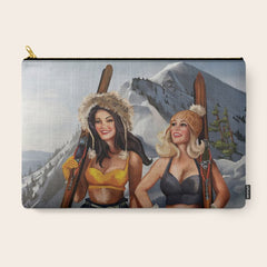 "Ski Bunnies" Cool Retro Winter Pinup Girl Art Carry All Pouch