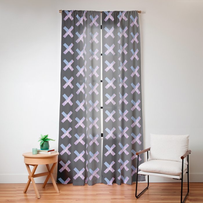 2010s era egirl x pattern Window Curtain