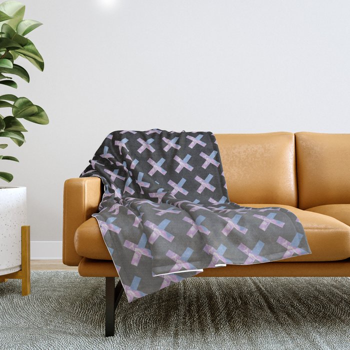 2010s era egirl x pattern Throw Blanket