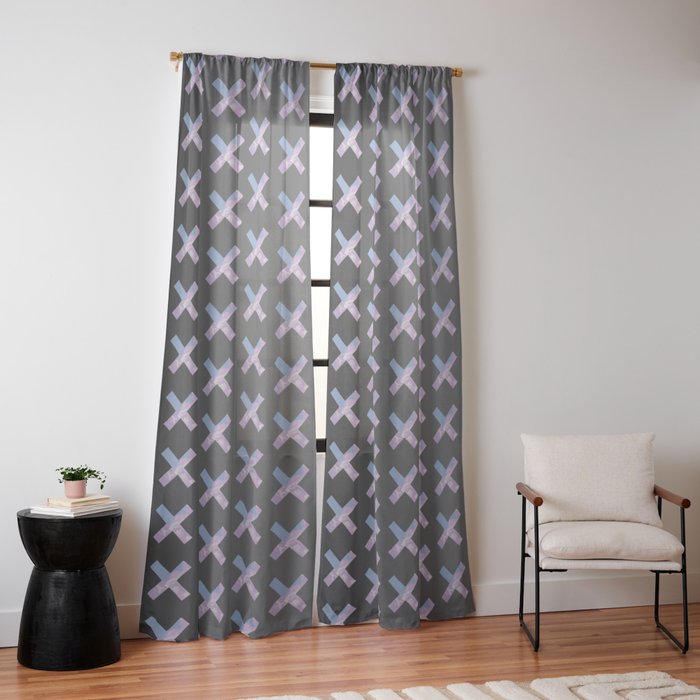 2010s era egirl x pattern Window Curtain