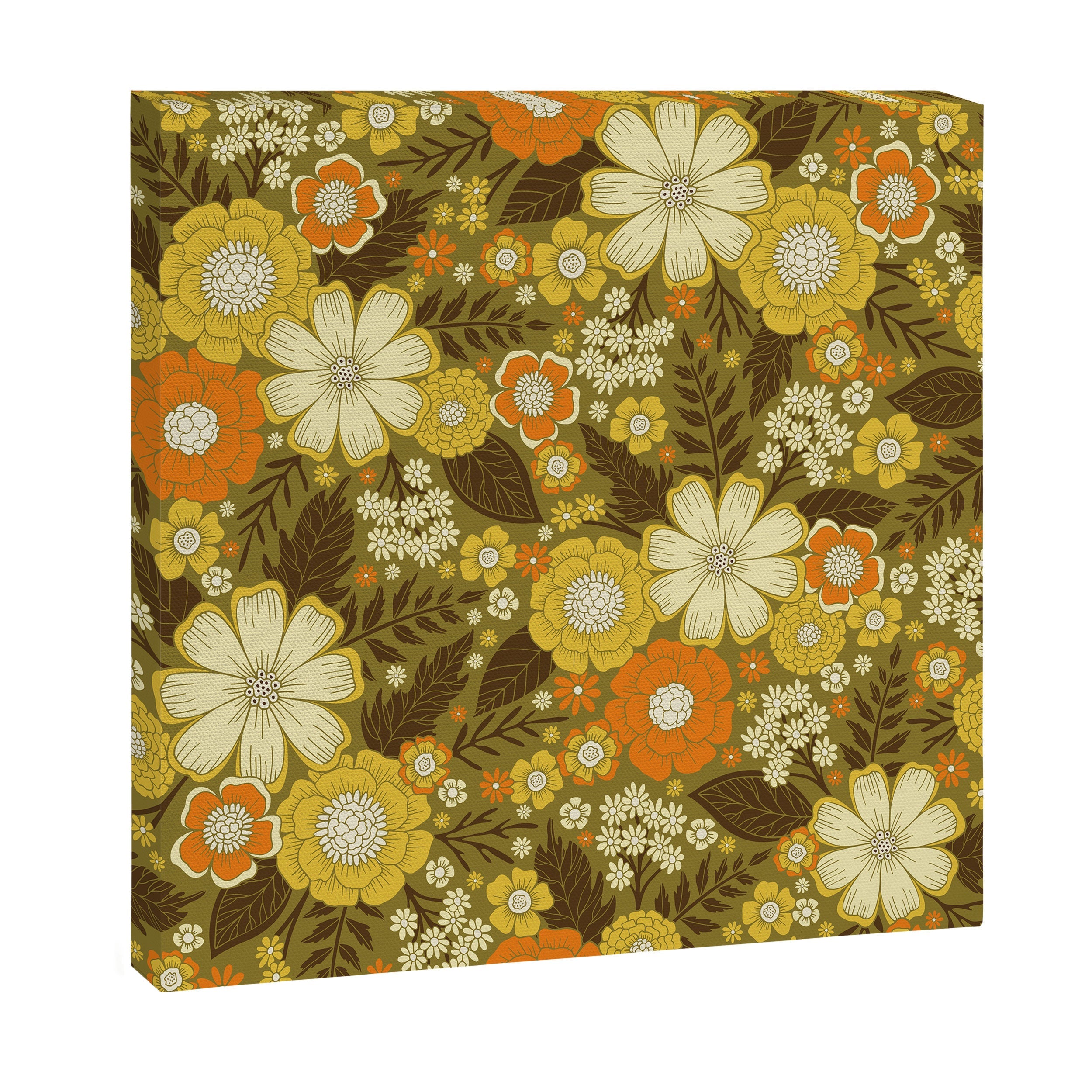 1970s Retro/Vintage Floral Pattern Canvas Print