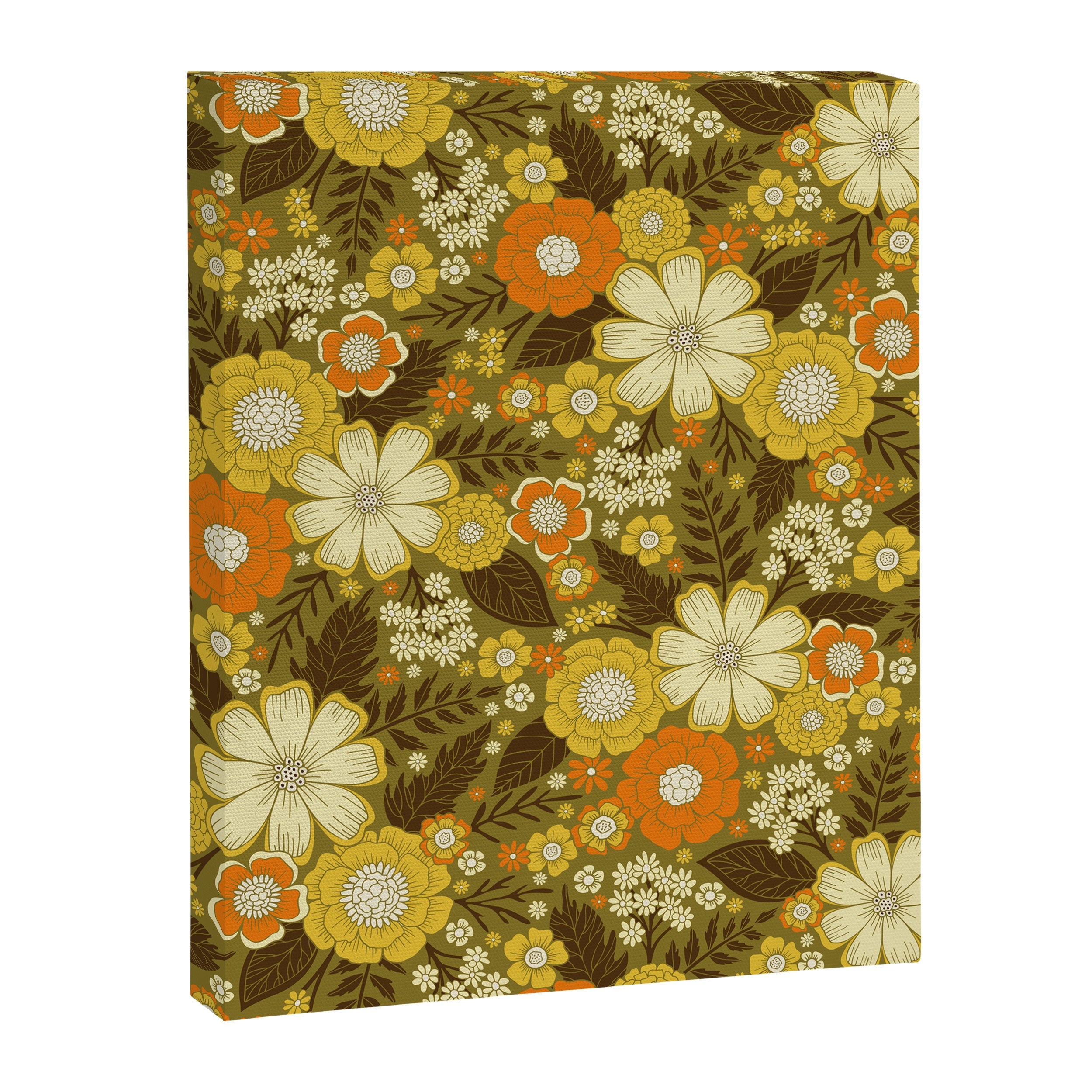 1970s Retro/Vintage Floral Pattern Canvas Print