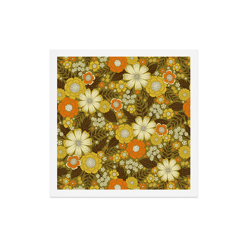 1970s Retro/Vintage Floral Pattern Art Print