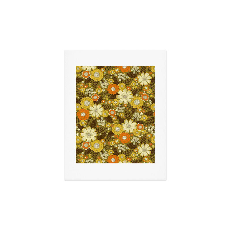 1970s Retro/Vintage Floral Pattern Art Print