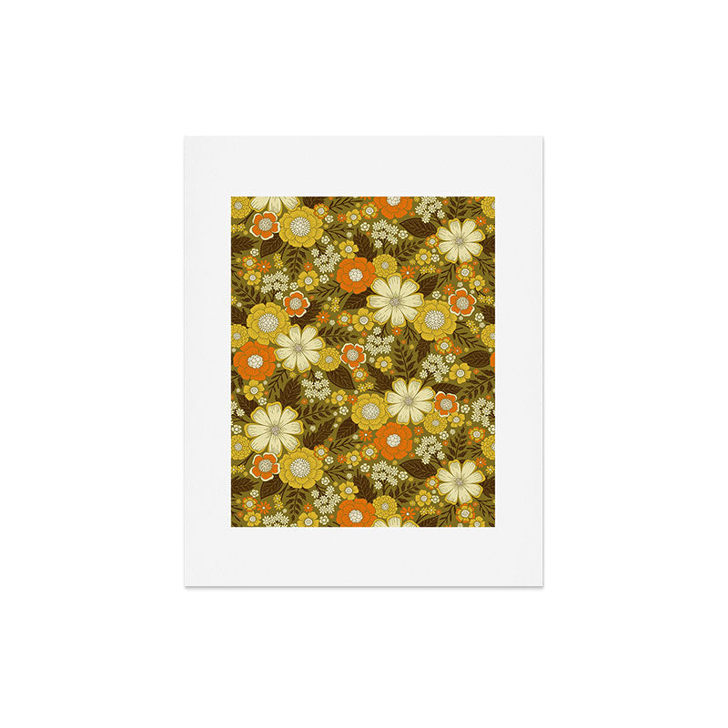 1970s Retro/Vintage Floral Pattern Art Print