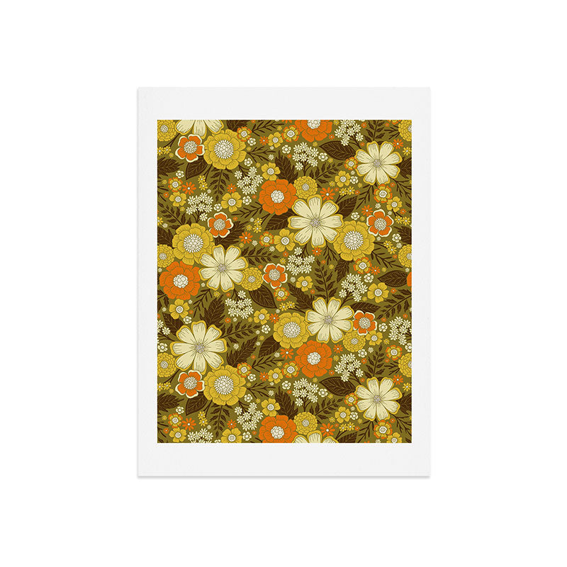 1970s Retro/Vintage Floral Pattern Art Print