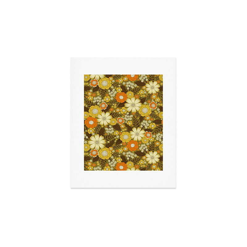 1970s Retro/Vintage Floral Pattern Art Print