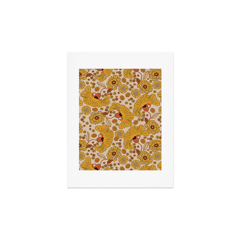70s Floral Pattern Art Print