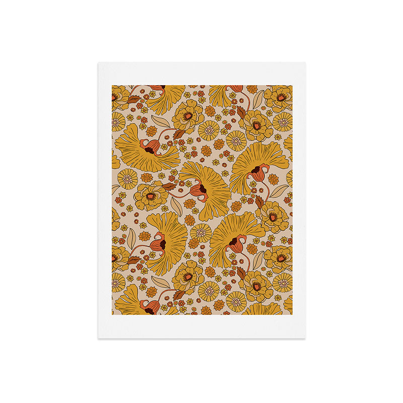 70s Floral Pattern Art Print