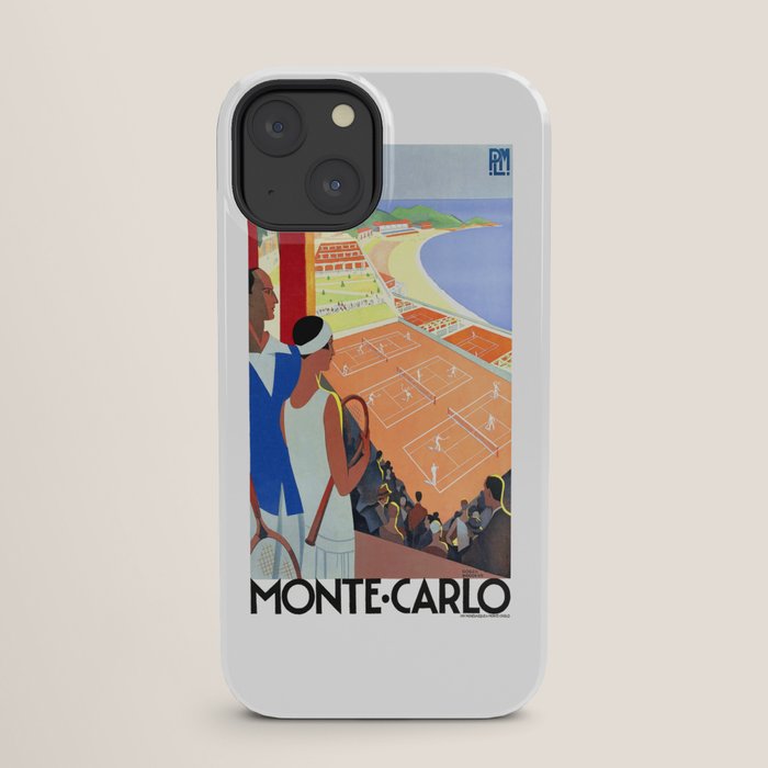 1930 MONTE CARLO Tennis Monaco Travel Poster iPhone Case
