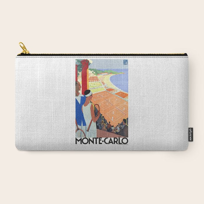 1930 MONTE CARLO Tennis Monaco Travel Poster Carry All Pouch