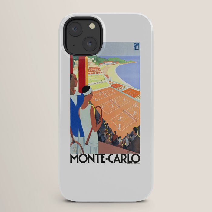1930 MONTE CARLO Tennis Monaco Travel Poster iPhone Case