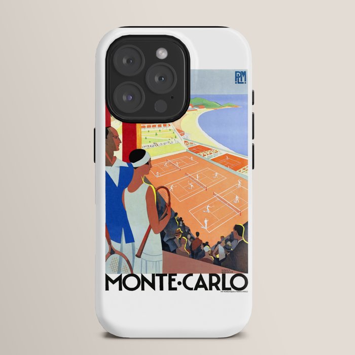 1930 MONTE CARLO Tennis Monaco Travel Poster iPhone Case