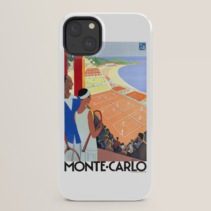1930 MONTE CARLO Tennis Monaco Travel Poster iPhone Case