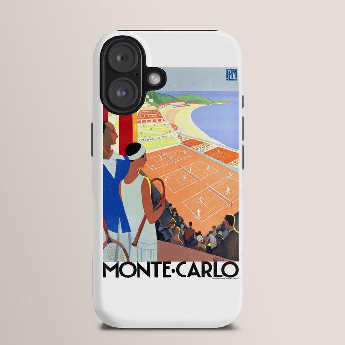 1930 MONTE CARLO Tennis Monaco Travel Poster iPhone Case