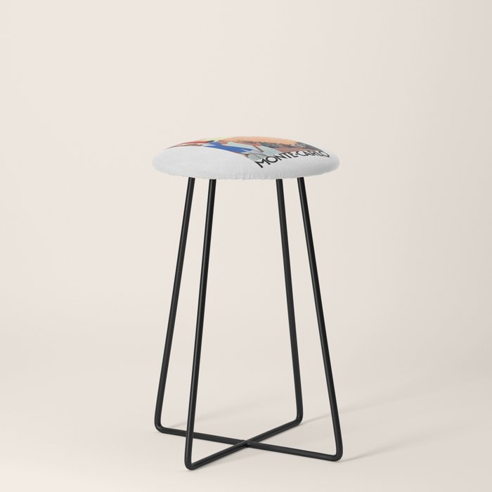 1930 MONTE CARLO Tennis Monaco Travel Poster Stool